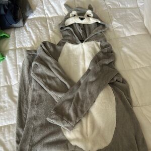 Gray and White Animal Onesie